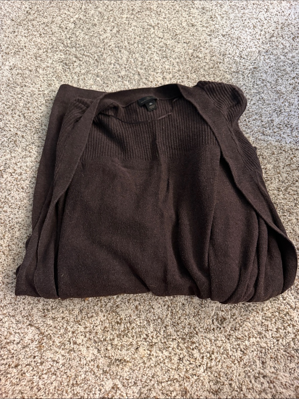 Worthington Dark Brown Open Front Cardigan